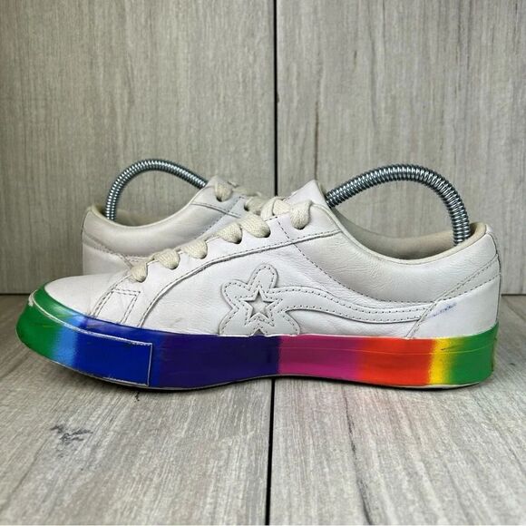 Converse x Tyler The Creator Le Fleur One Star Ox Rainbow Sneaker Women Size 7.5 - Picture 2 of 10